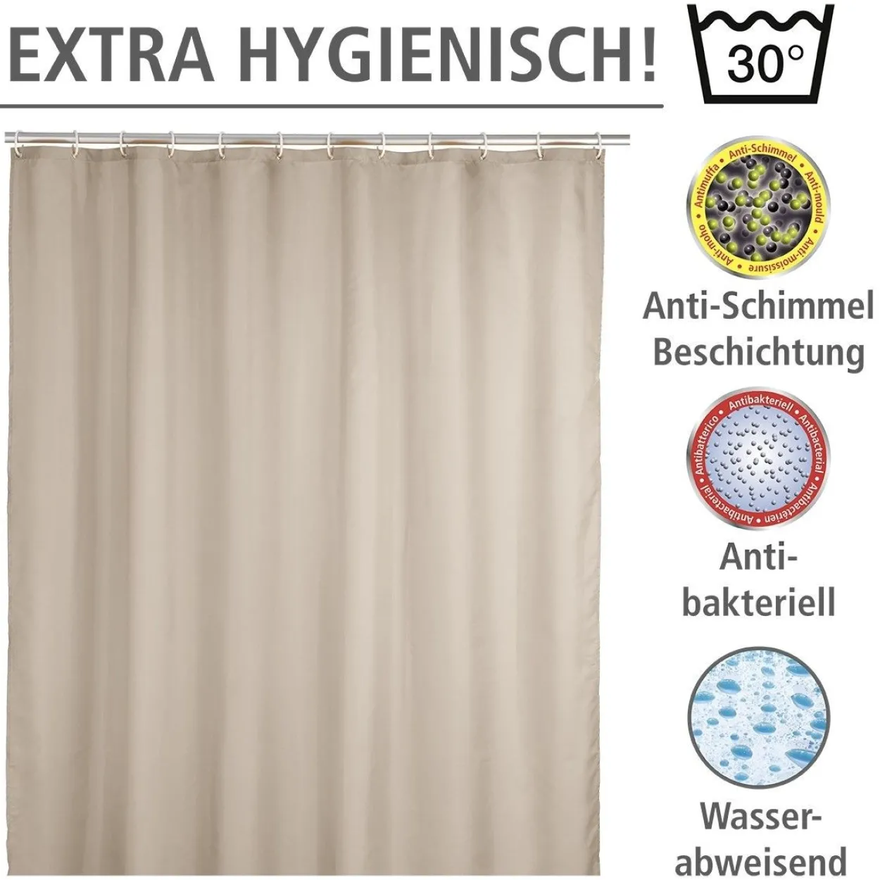 Antischimmel-Duschvorhang UNI