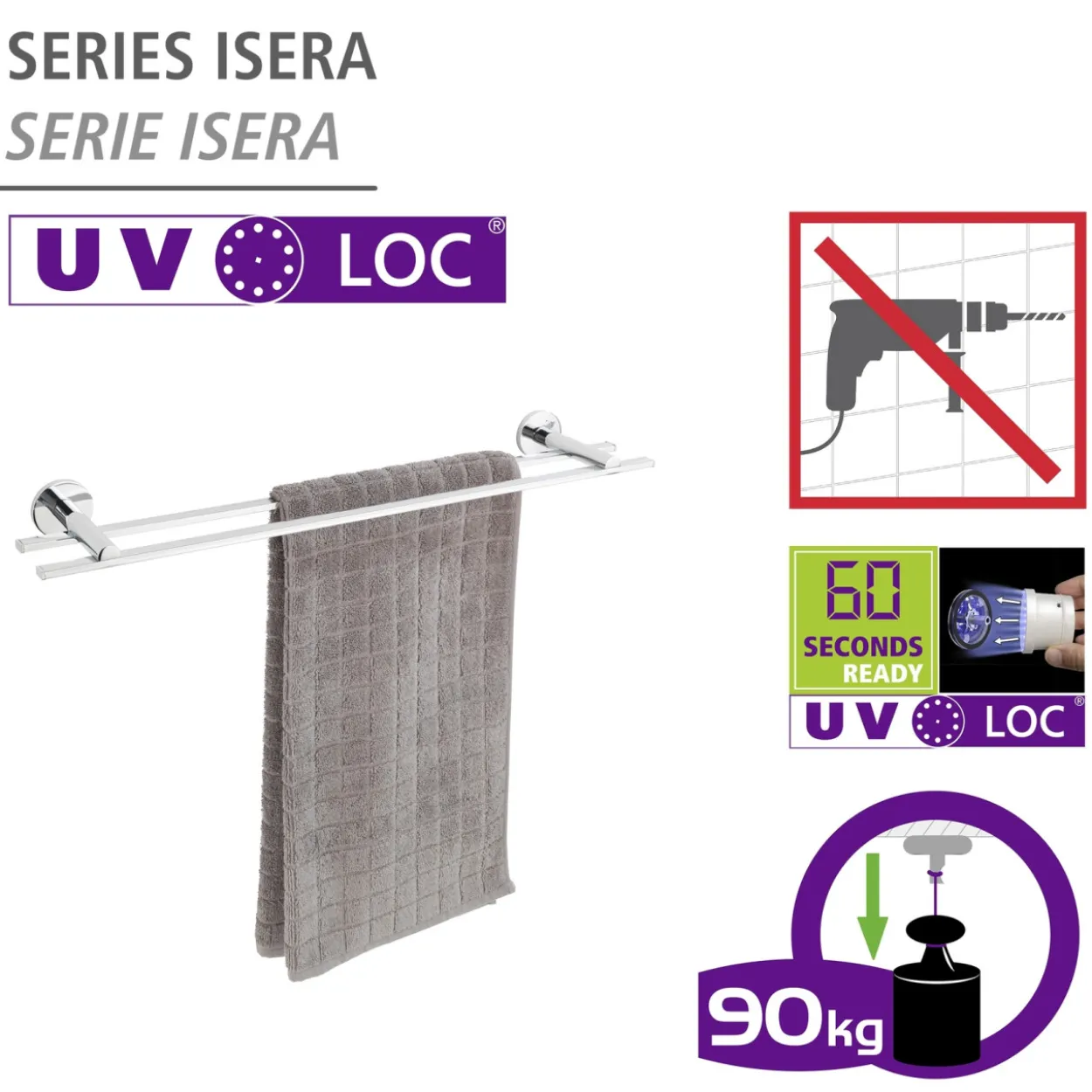 Badetuchstange UV-LOC® ISERA