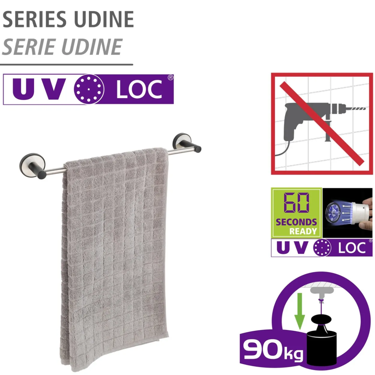 Badetuchstange UV-LOC® UDINE