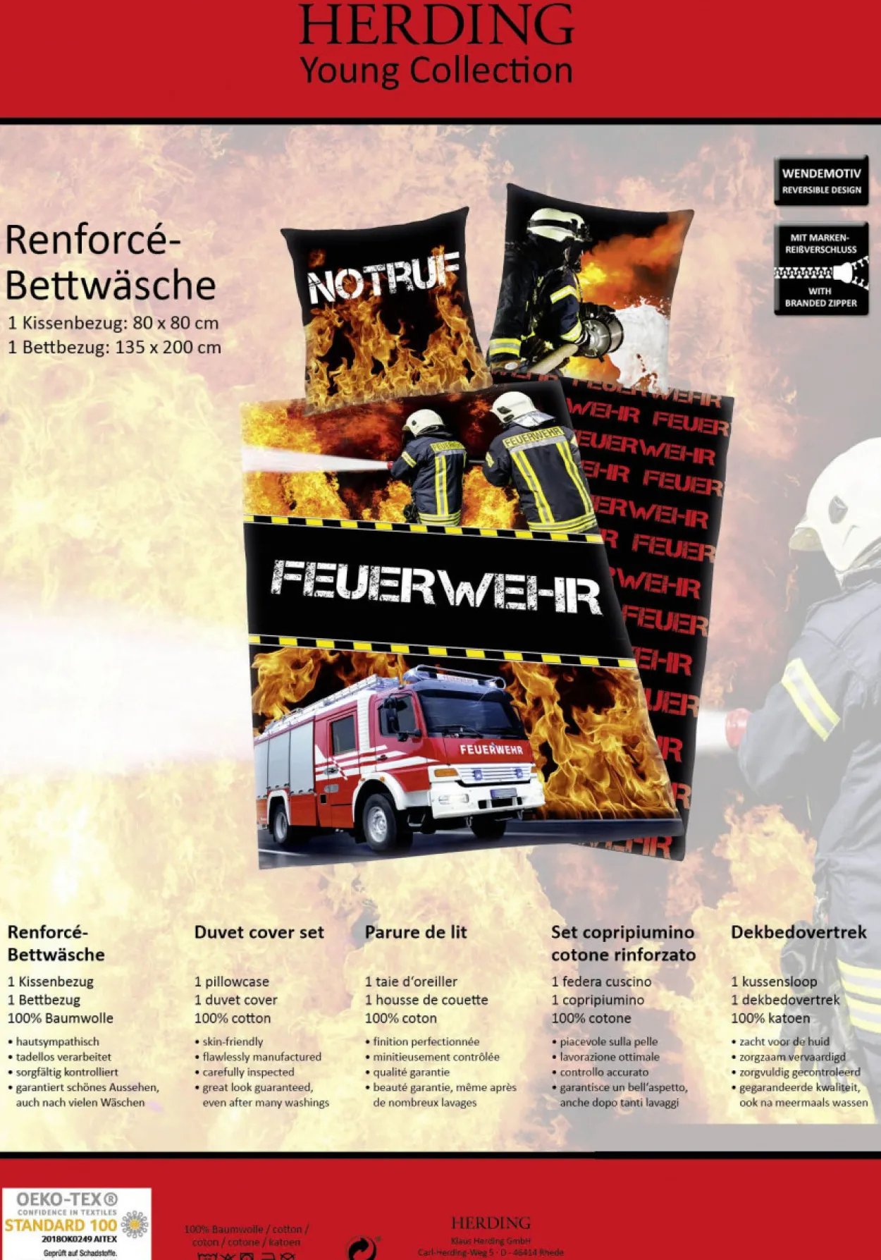 Bettwäsche Renforcé FEUERWEHR