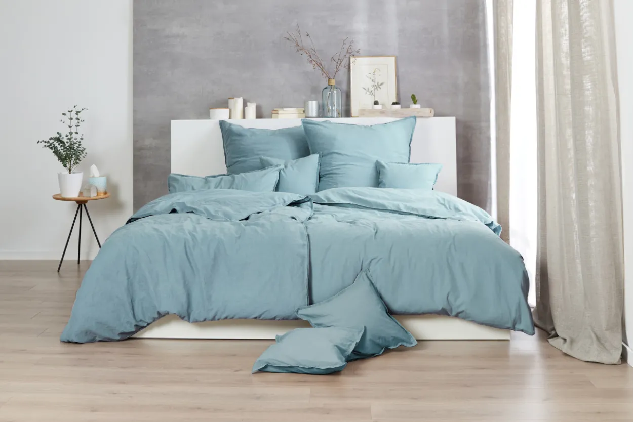 Bettwäsche STONEWASH grau