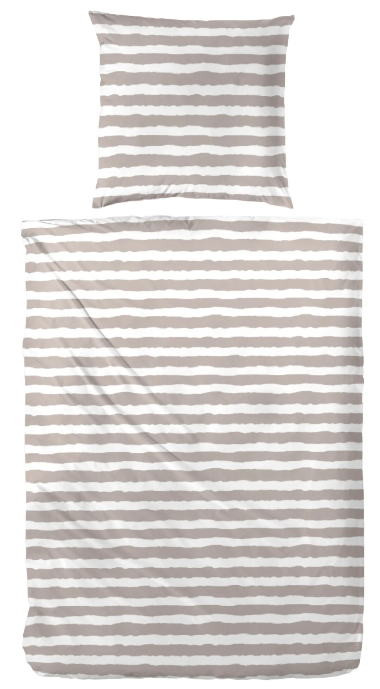 Bettwäsche STRIPE weiß/braun