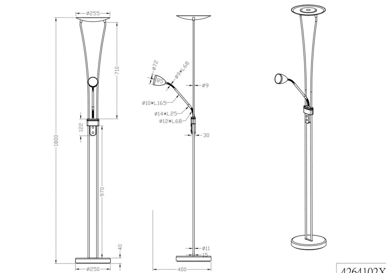 Deckenfluter LED TWIN