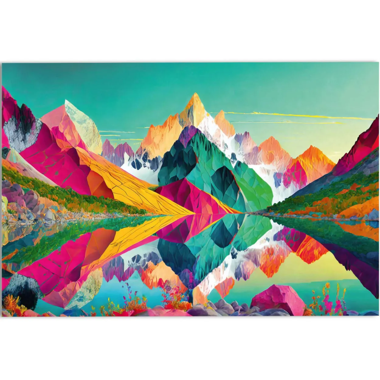 Glasbild BRIGHT MOUNTAINS