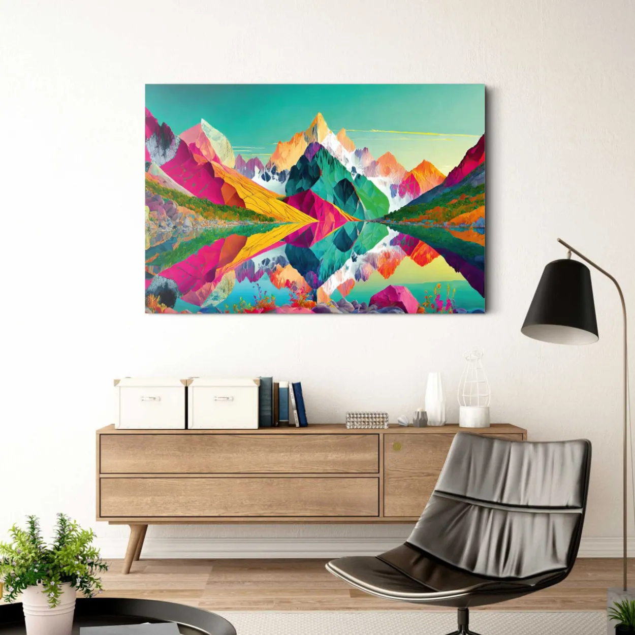 Glasbild BRIGHT MOUNTAINS