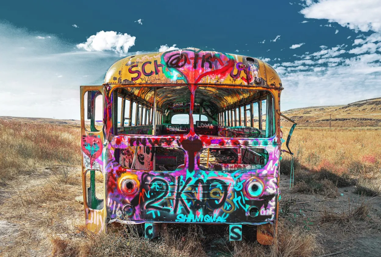 Glasbild BUS