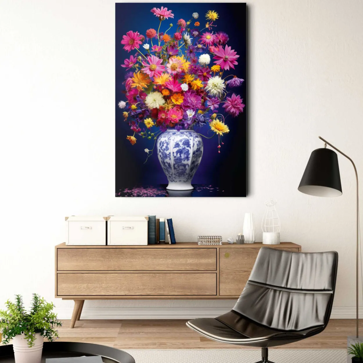 Glasbild DELFT FLOWERS