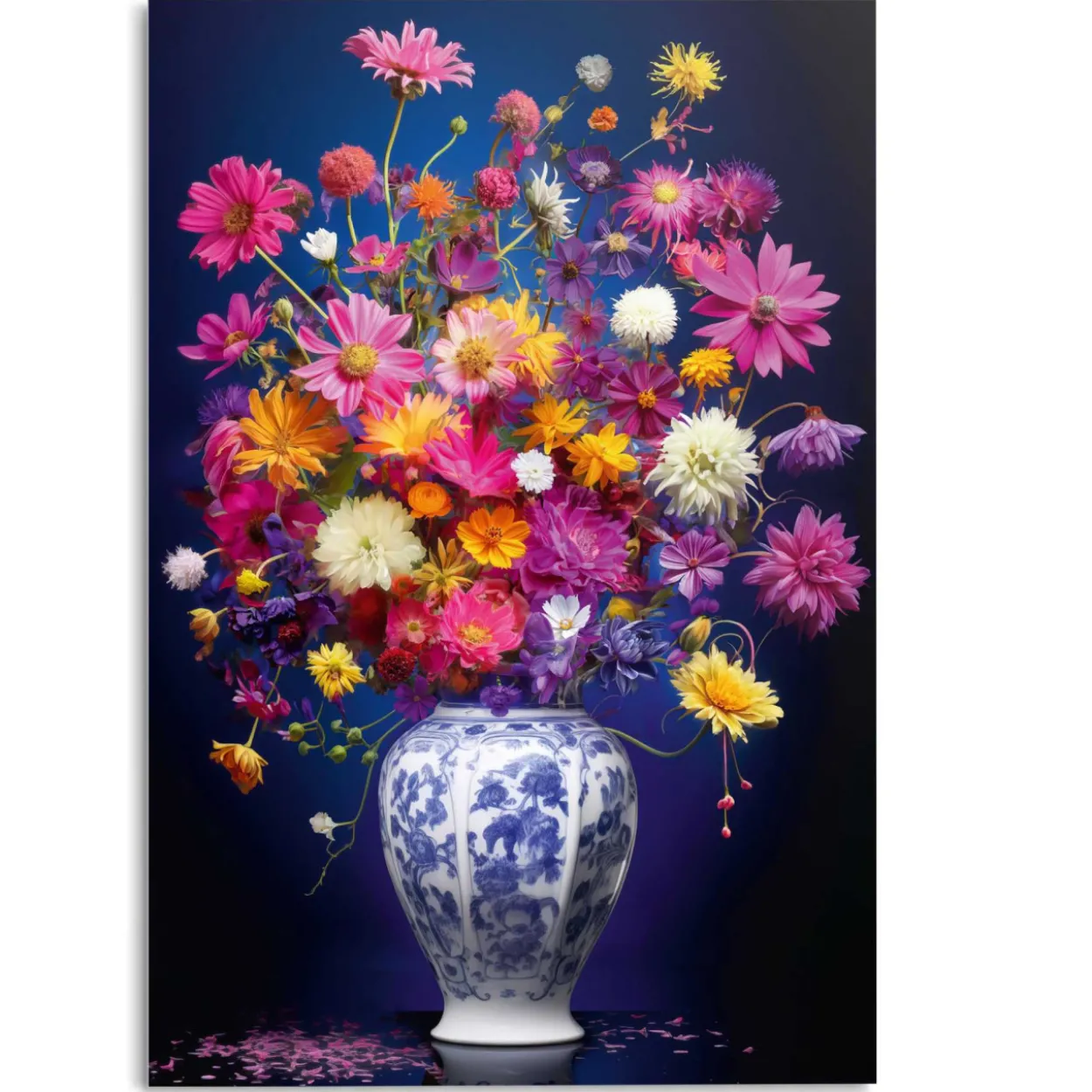 Glasbild DELFT FLOWERS