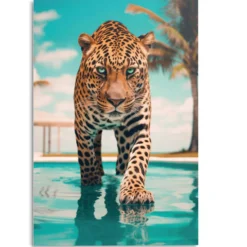 Glasbild POOL TIGER