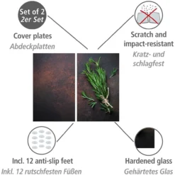Herdabdeckplatte 2er Set