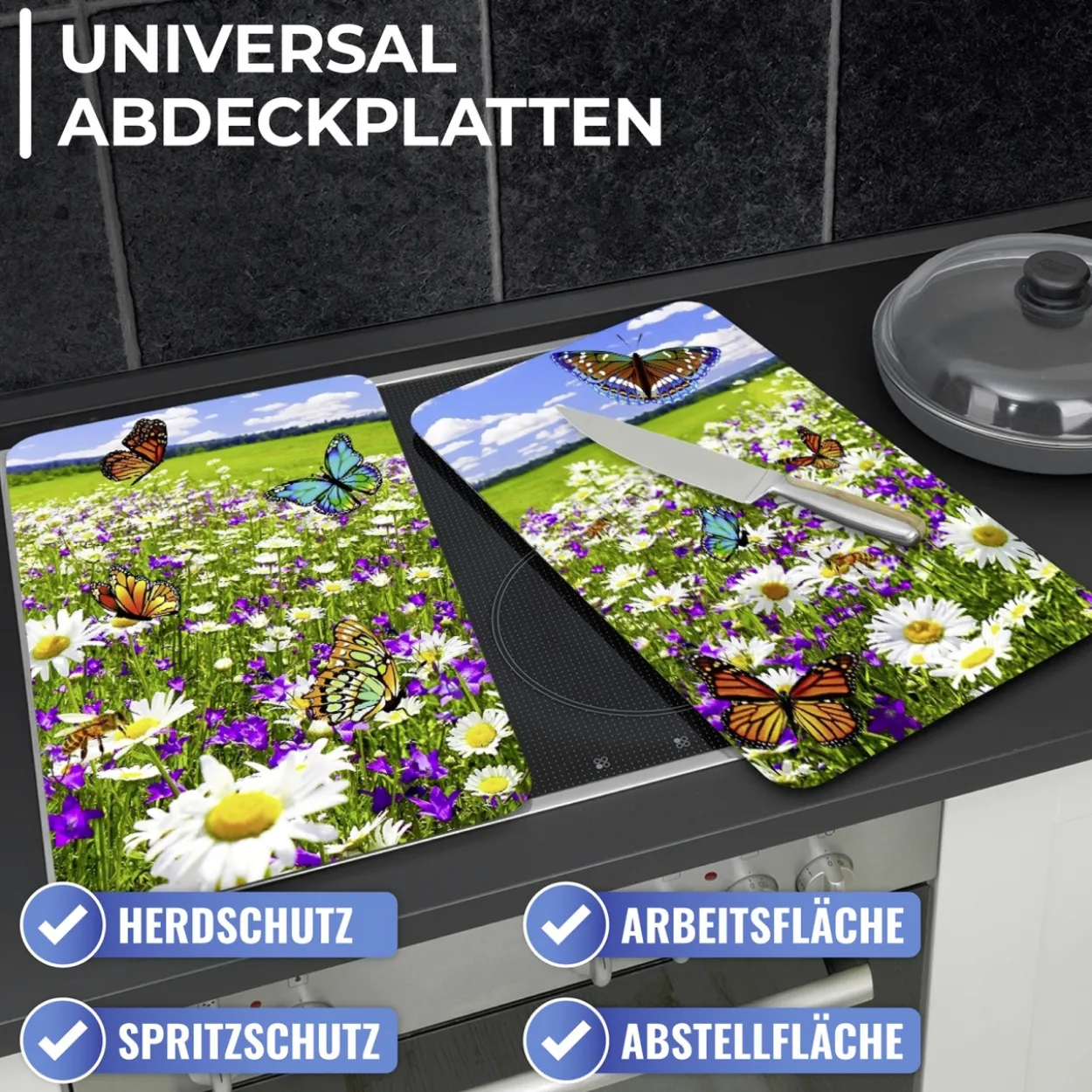 Herdabdeckplatte 2er Set