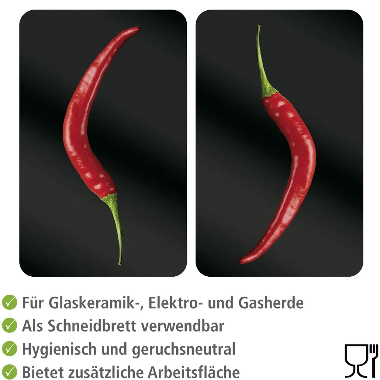 Herdabdeckplatte 2er Set
