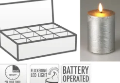 Kerze LED SILVER