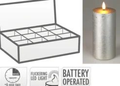 Kerze LED SILVER