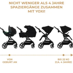 Kinderwagen 3in1 YOXI schwarz