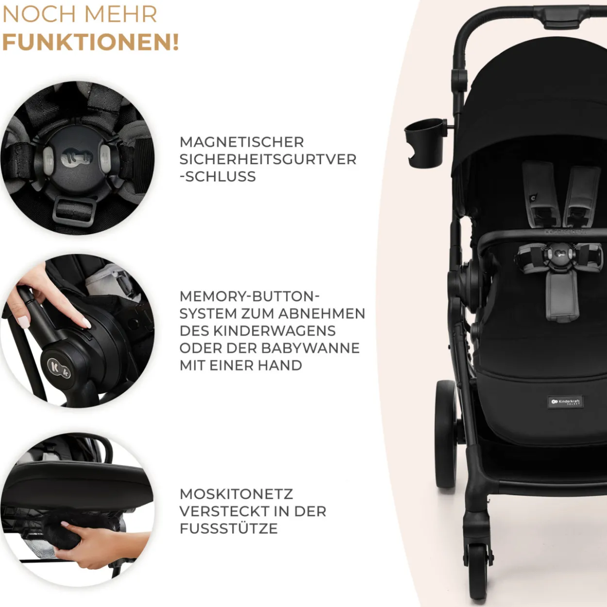 Kinderwagen 3in1 YOXI schwarz