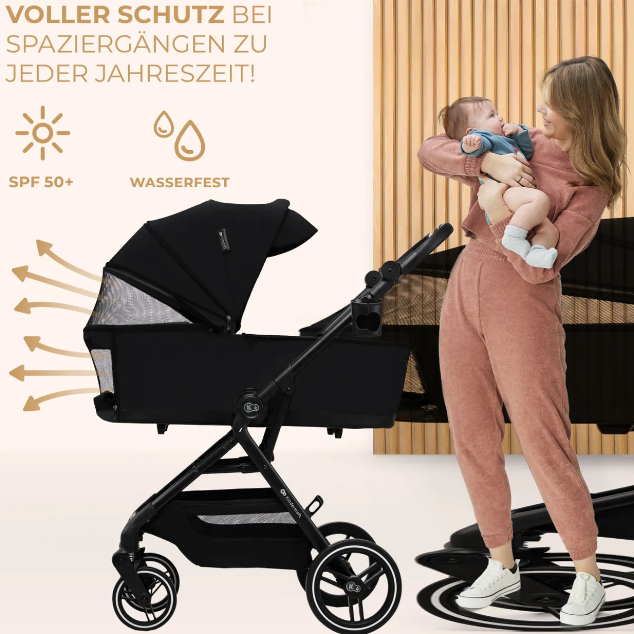Kinderwagen 3in1 YOXI schwarz
