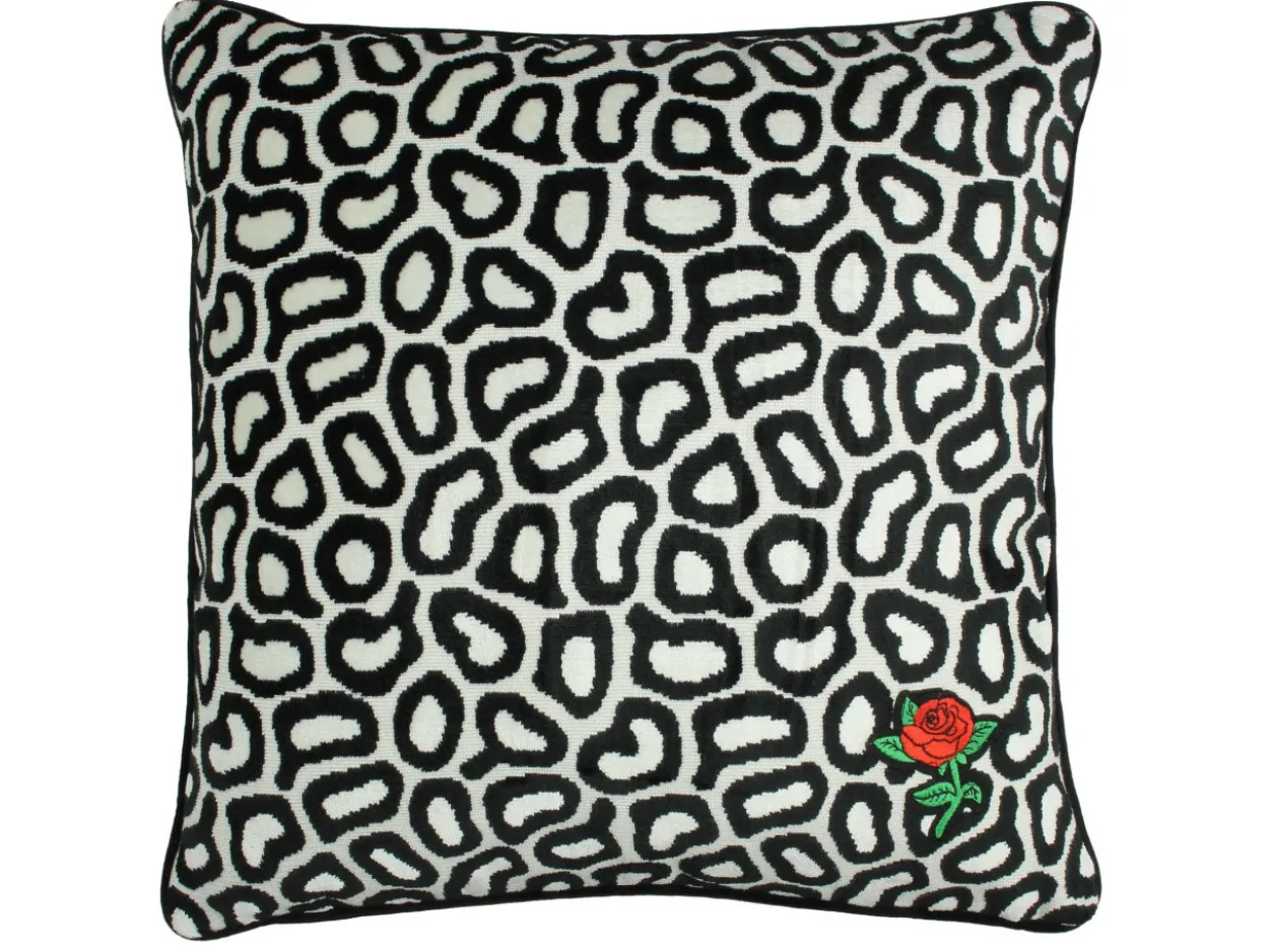 Kissen BLACK GRAPHIC ROSE
