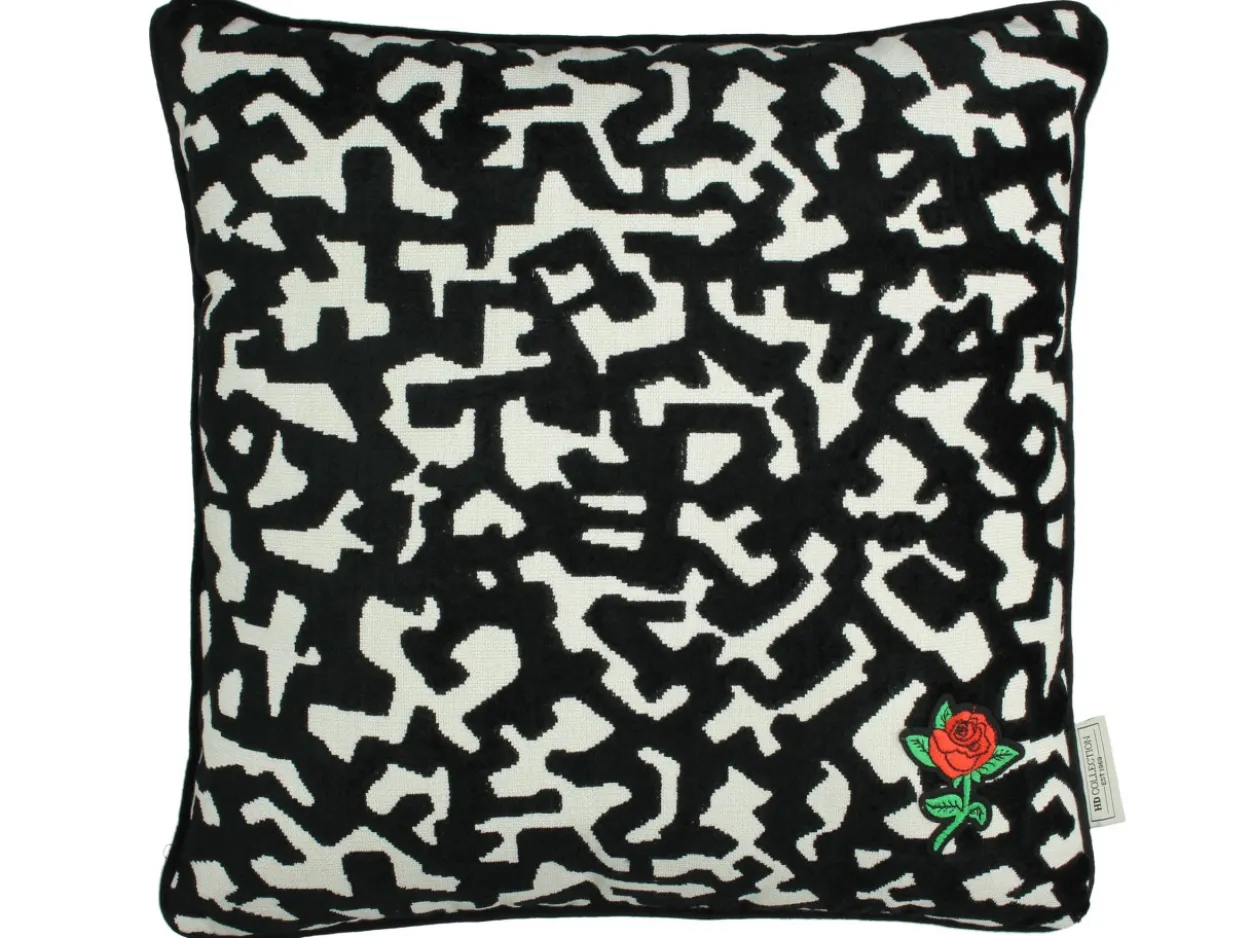 Kissen BLACK GRAPHIC ROSE