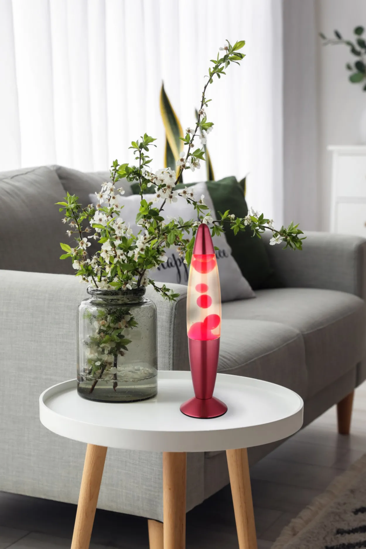 Lavaleuchte LED BUBBLE rot