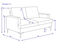 Sofa 2-Sitzer KALVIN