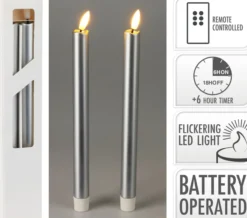 Stabkerze LED SILVER