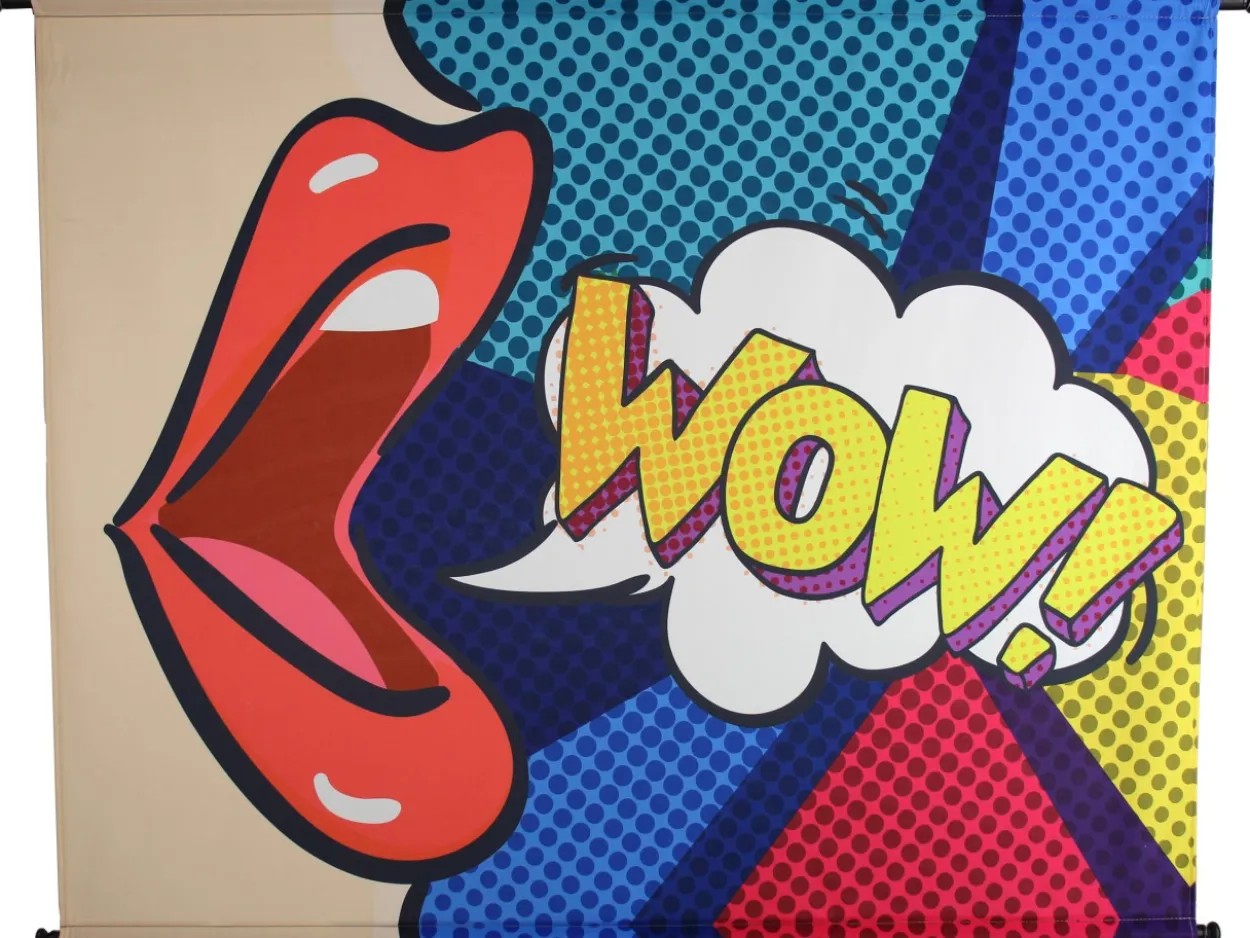 Textiles Wandbild WOW