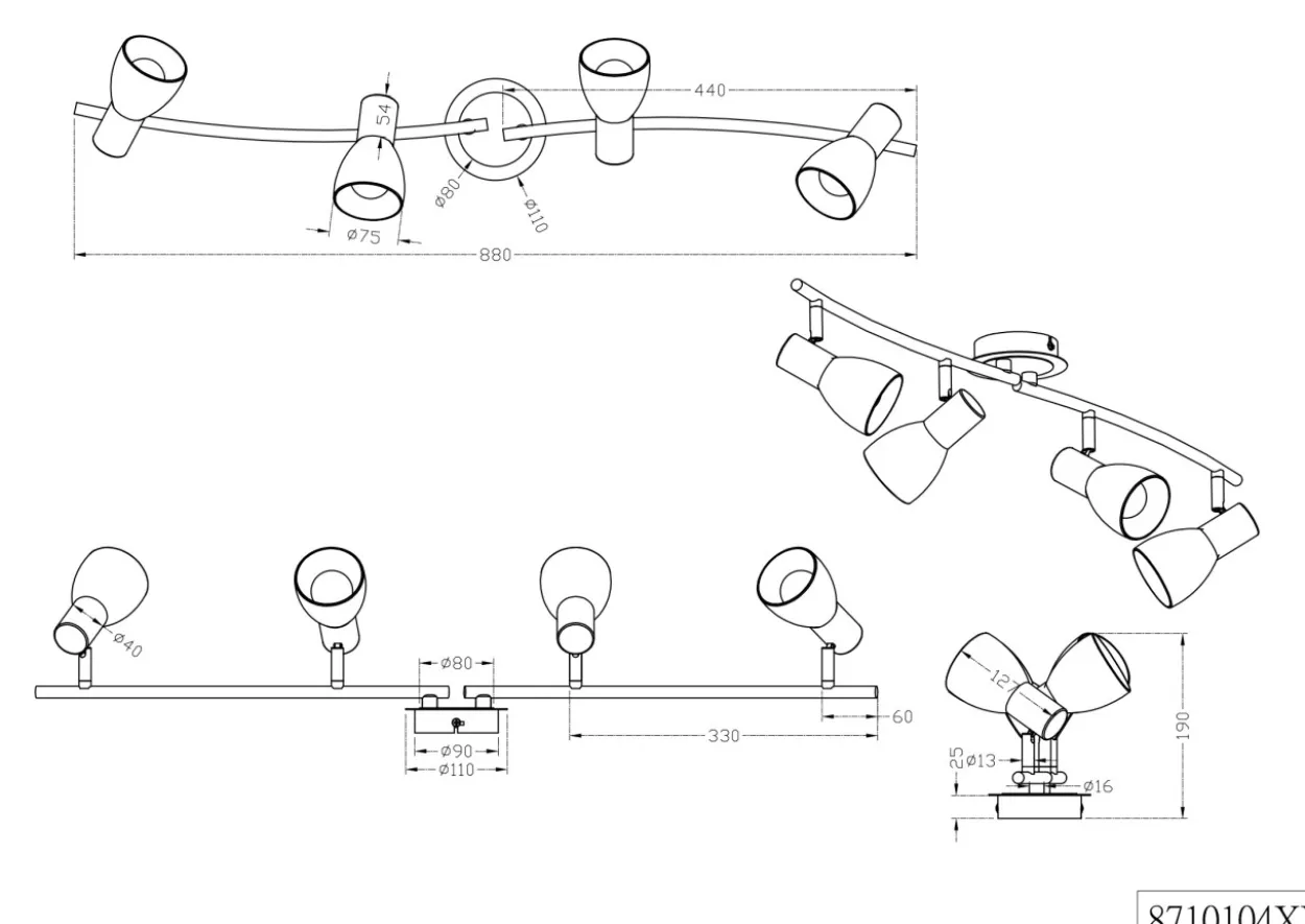 Wand-/Deckenspot LEVISTO