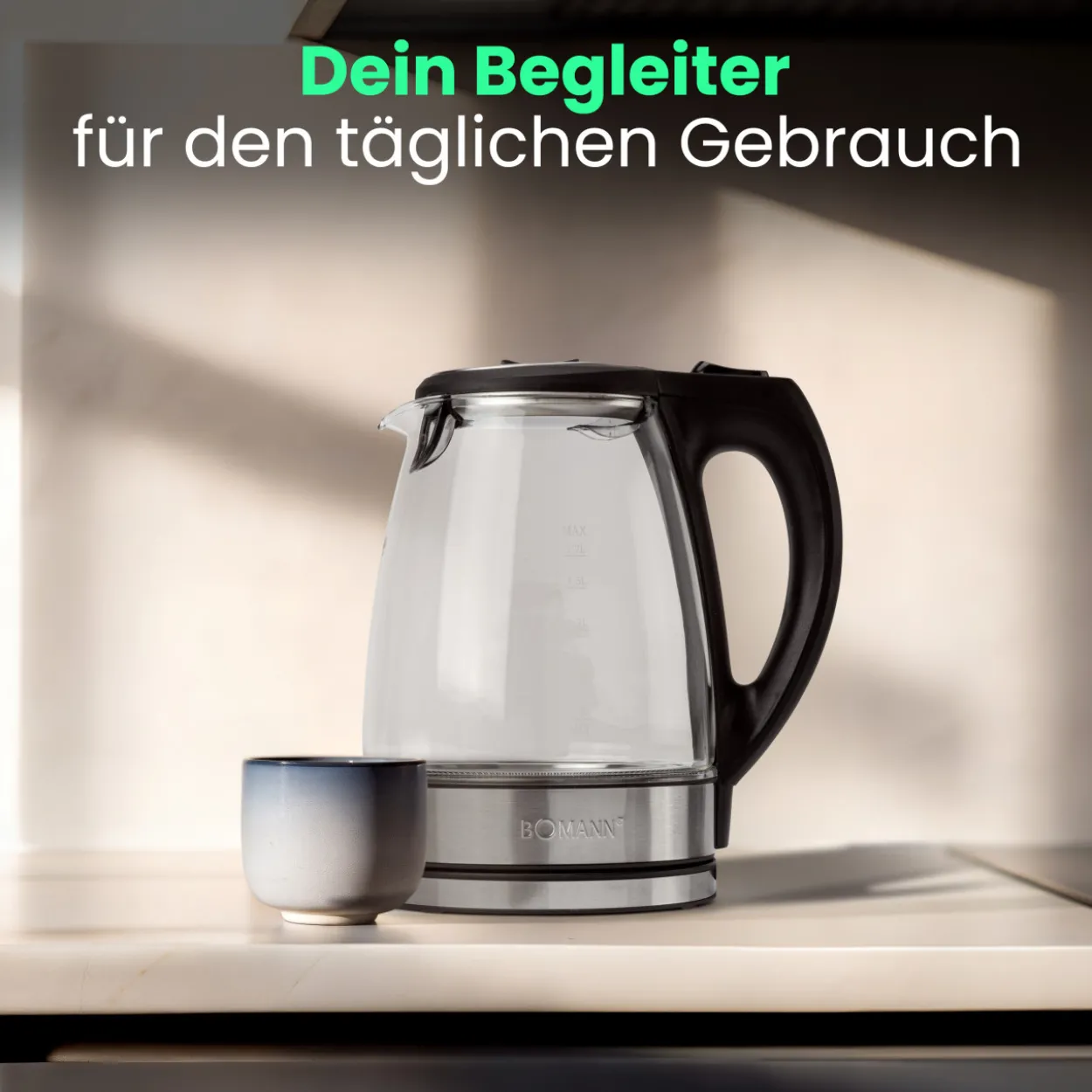Wasserkocher GLAS INOX