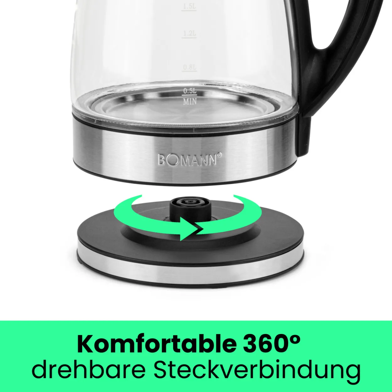 Wasserkocher GLAS INOX